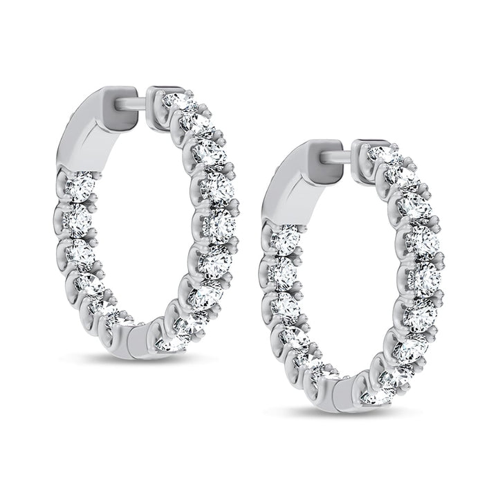14K 2.00CT Lab Grown Diamond Hoops