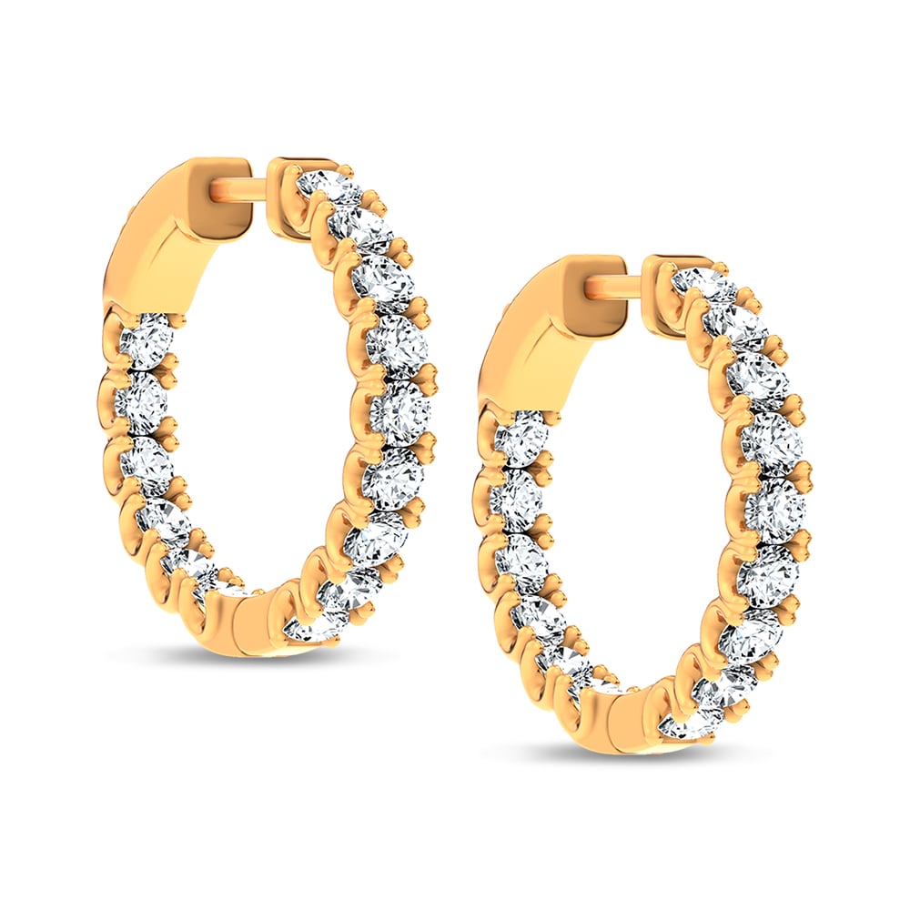 14K 2.00CT Lab Grown Diamond Hoops