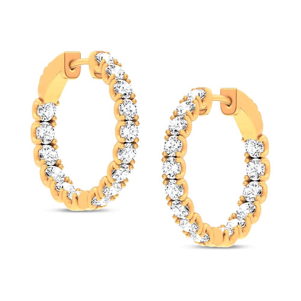 14K 3.00CT Lab Grown Diamond Hoops