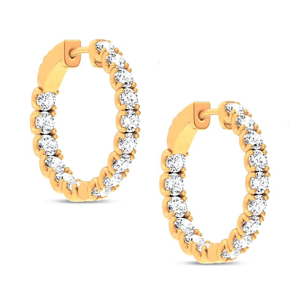 14K 3.00CT Lab Grown Diamond Hoops