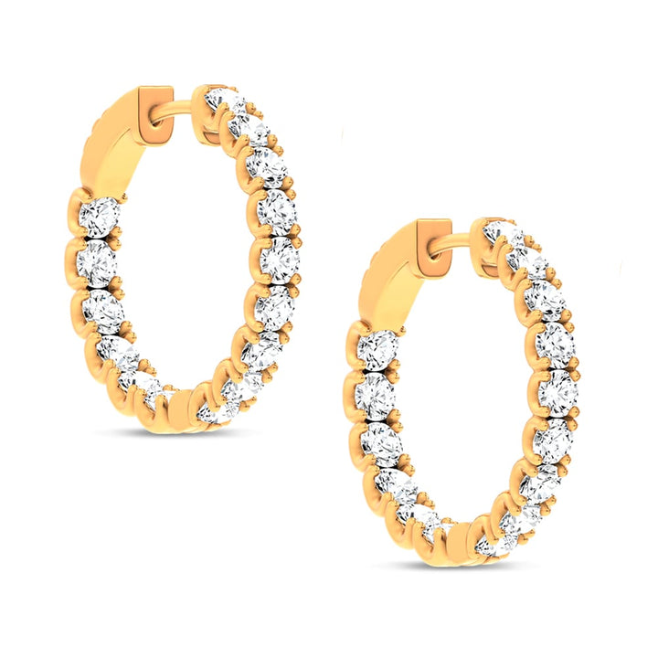 14K 3.00CT Lab Grown Diamond Hoops
