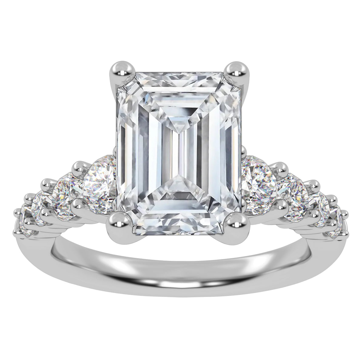 14K 3.75CT Certified Lab Grown Diamond Engagement Ring