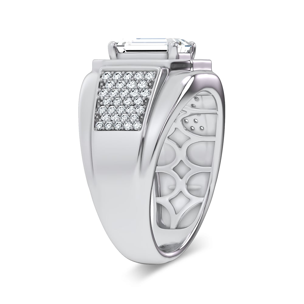 14K 2.98CT Certified Lab Grown Mens Ring