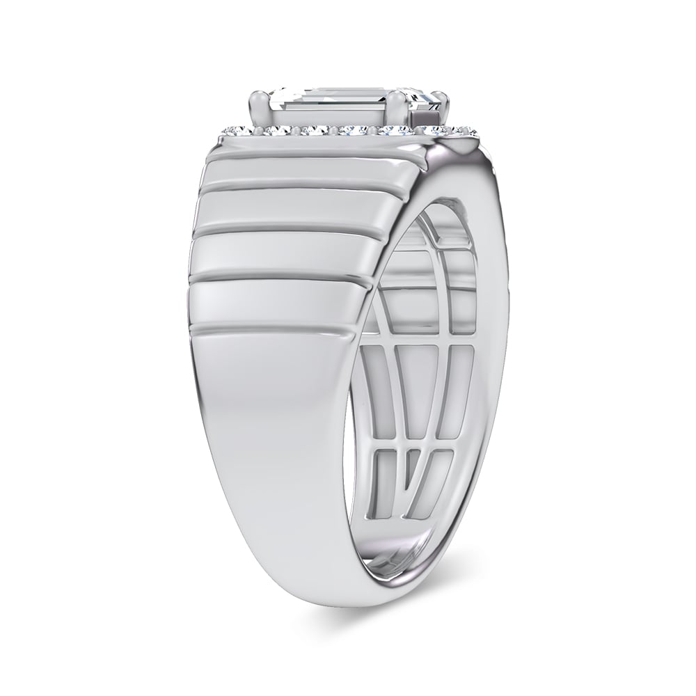 14K 2.60CT Certified Lab Grown Mens Ring