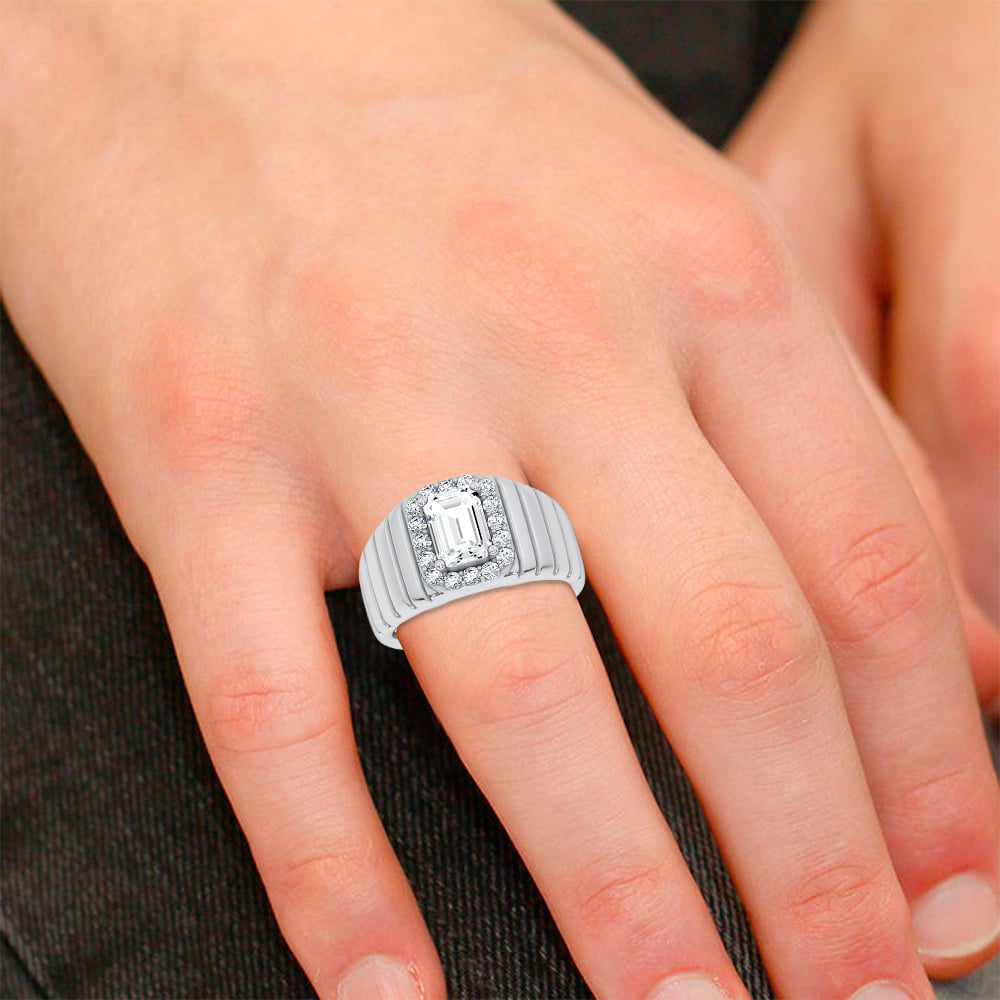 14K 2.60CT Certified Lab Grown Mens Ring
