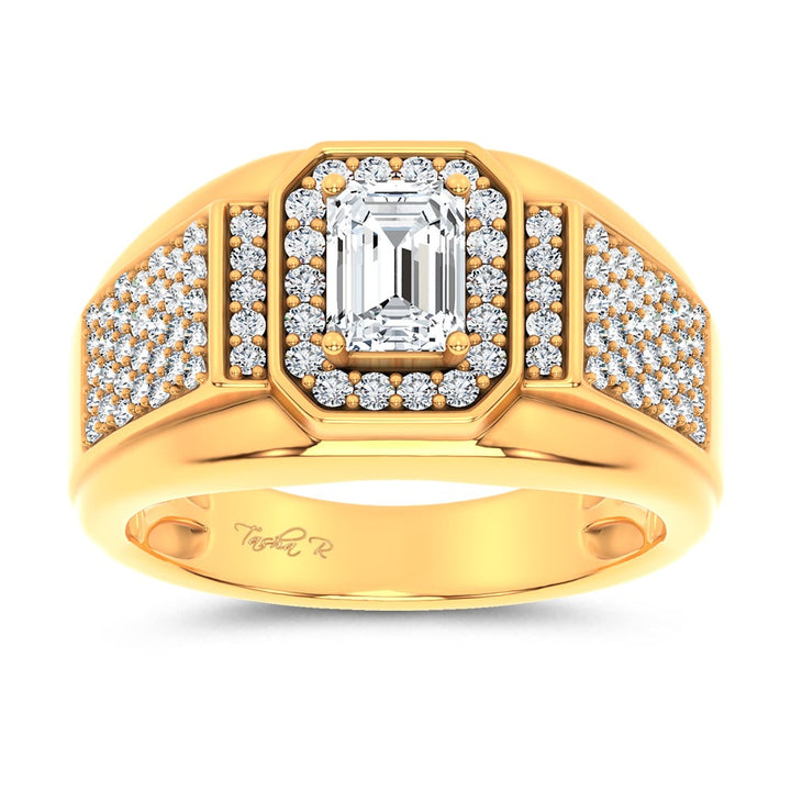 14K 1.82CT Certified Lab Grown Mens Ring