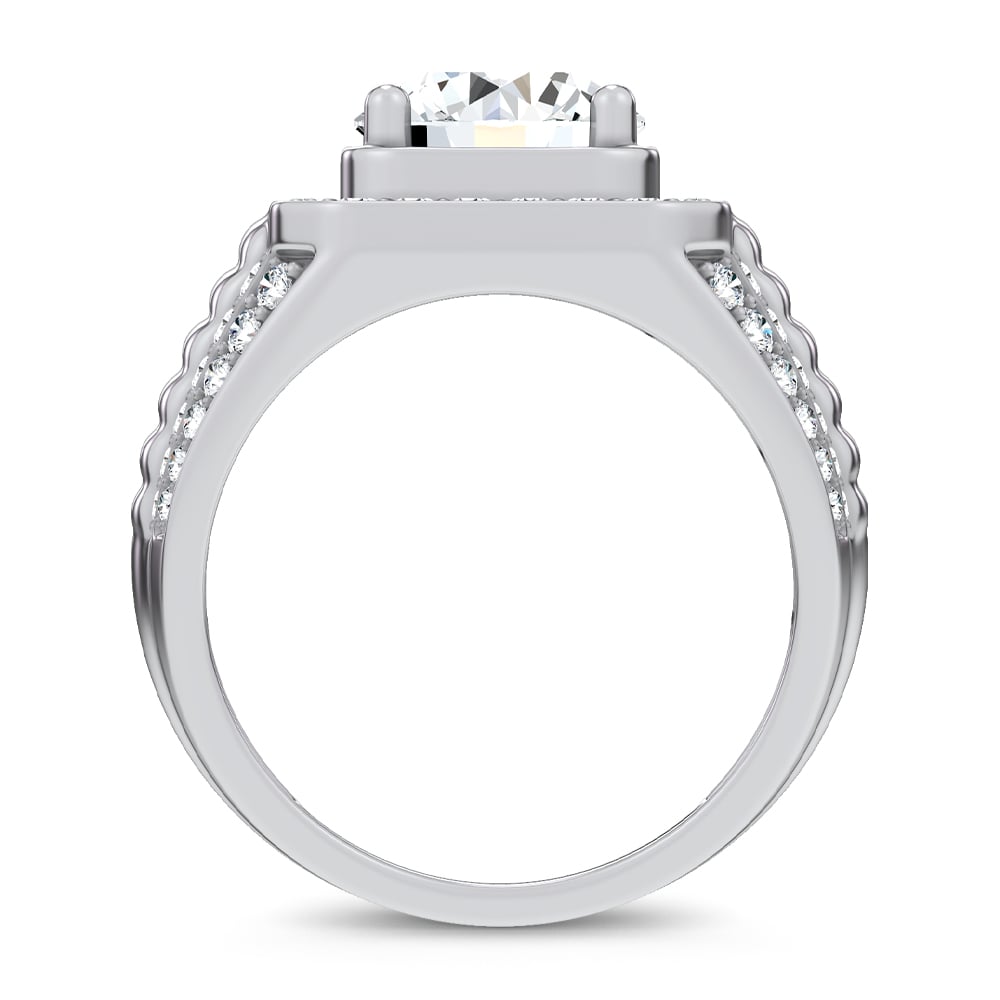 14K 4.12CT Lab Diamond Mens Ring