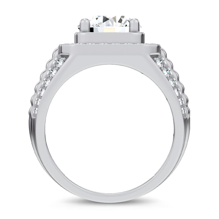 14K 4.12CT Lab Diamond Mens Ring