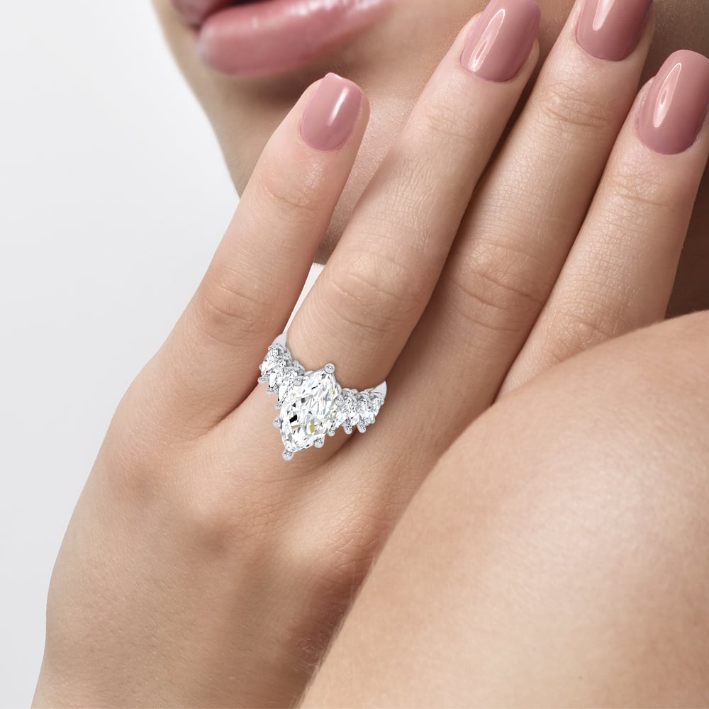 14K 6.90CT Certified Lab Grown Engagement Ring
