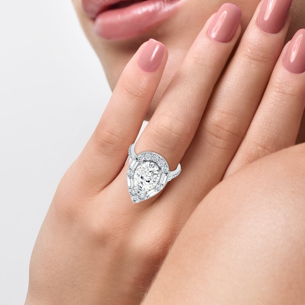 14K 6.82CT Certified Lab Grown Engagement Ring