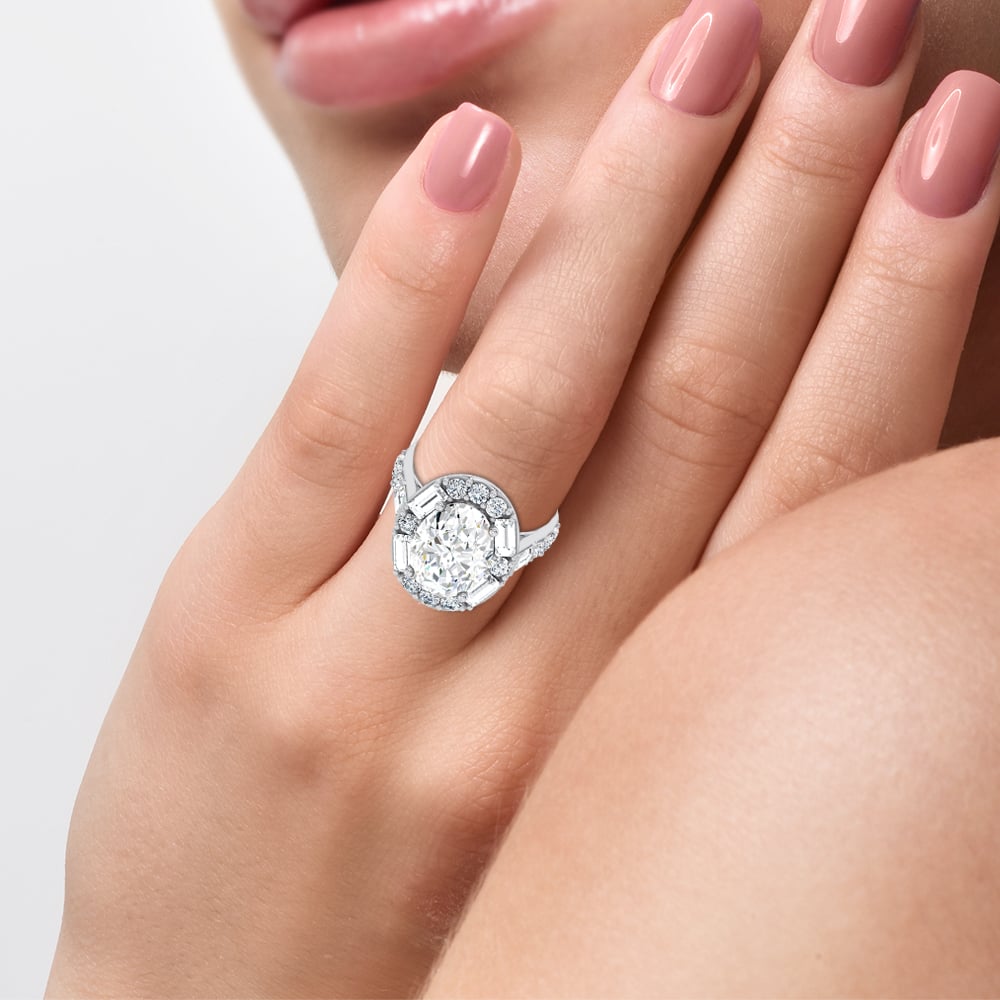 14K 6.63CT Certified Lab Grown Engagement Ring