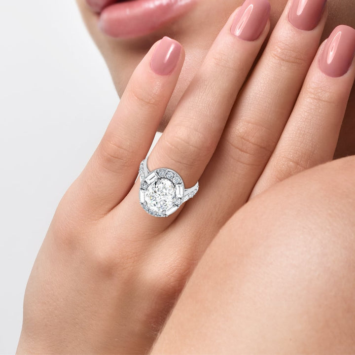 14K 6.63CT Certified Lab Grown Engagement Ring