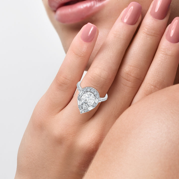 14K 3.75CT Certified Lab Grown Engagement Ring