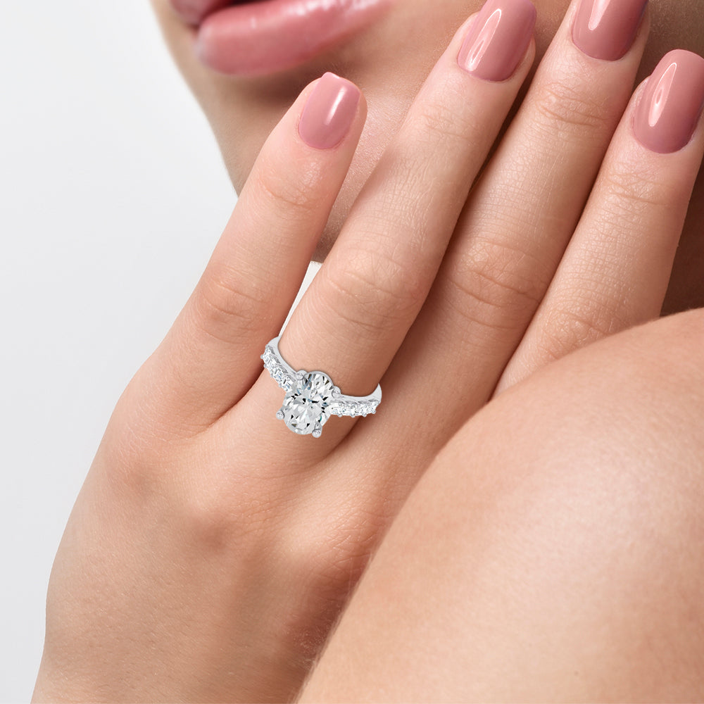 14K 3.60CT Certified Lab Grown Engagement Ring