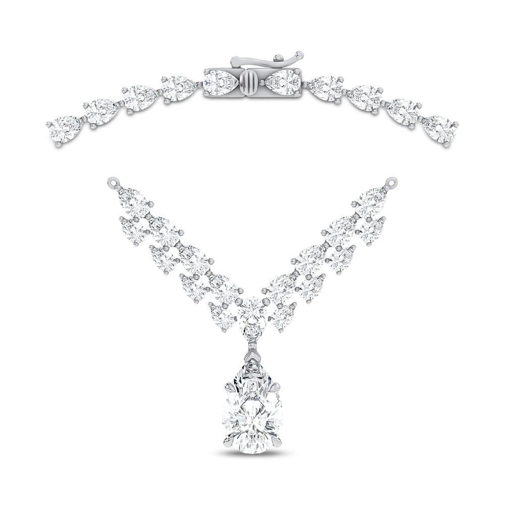 14K 25.30CT Certified Lab Grown NECKLACE