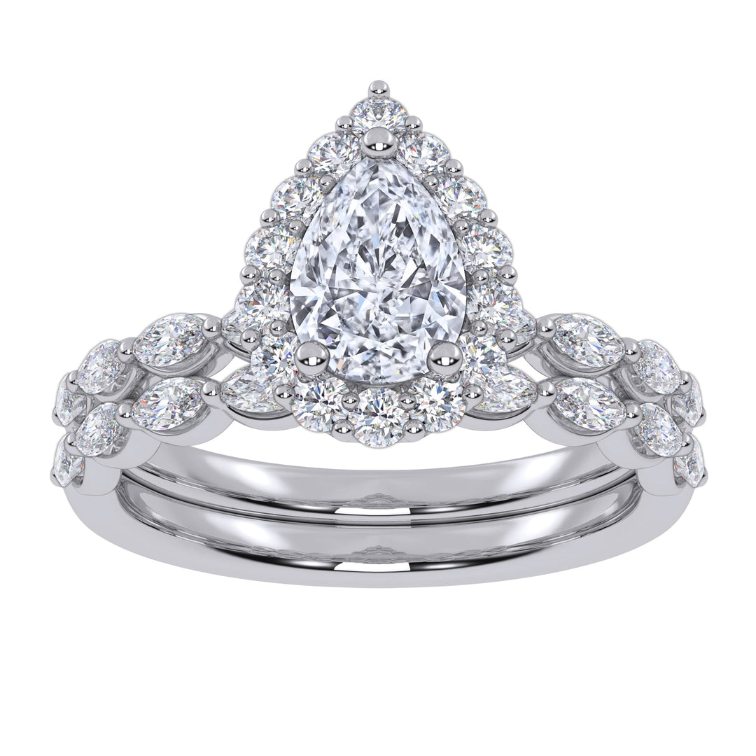 10K 1.25CT Certified Lab Grown Diamond Bridal Set