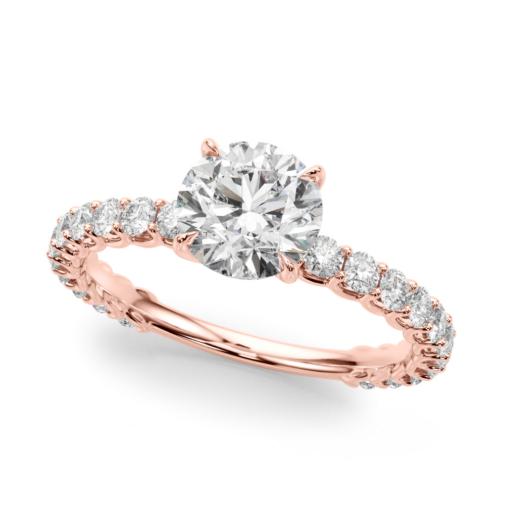 Single Row Diamond Engagement Ring