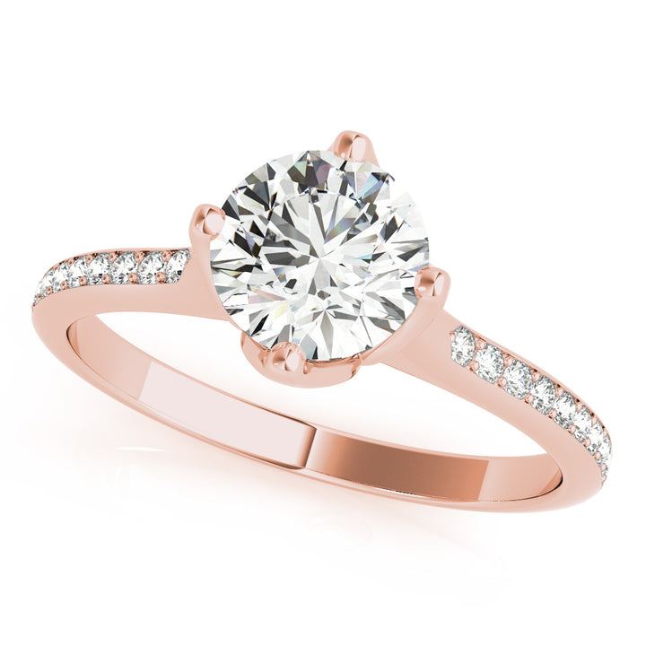 Single Row Diamond Engagement Ring