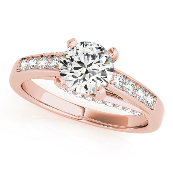 Single Row Diamond Engagement Ring