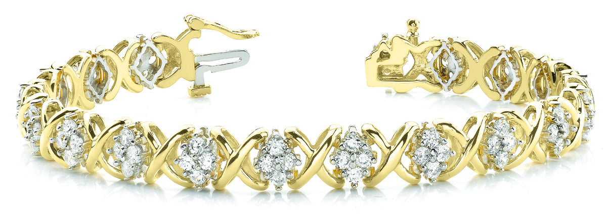 14K Yellow Gold Multi-Diamond Fashion Bracelet