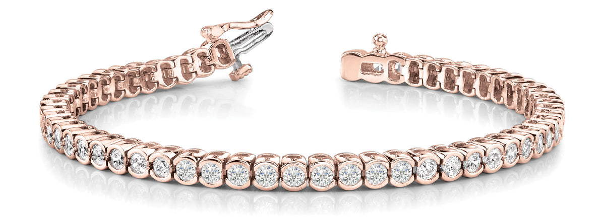 14K Rose Gold Round Diamond Fashion Bracelet