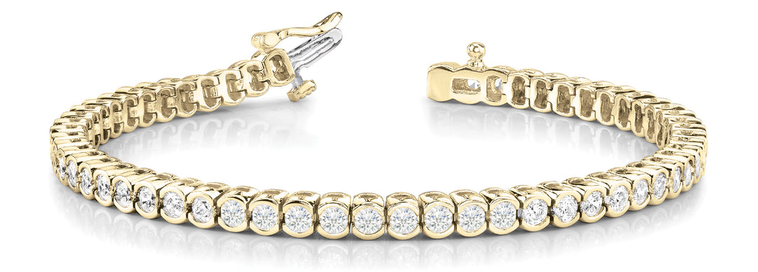 14K Yellow Gold Round Diamond Fashion Bracelet