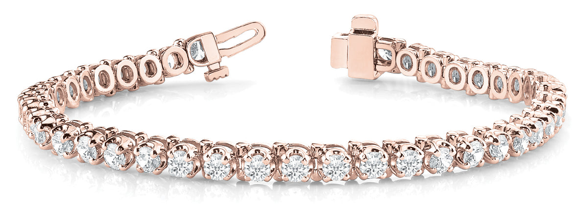 14K Rose Gold Diamond Tennis Bracelet