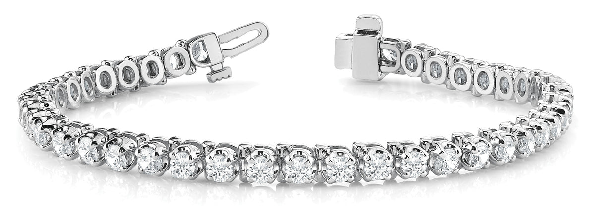 Round Diamond Tennis Line Bracelet