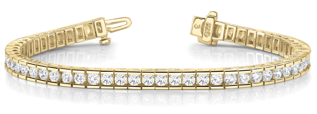 14K Yellow Gold 10.5 CT Diamond Tennis Bracelet