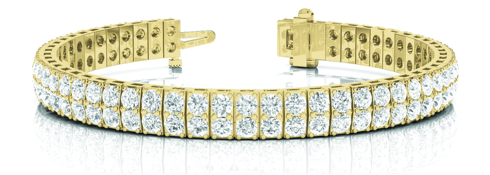 14K Yellow Gold 15ct Multi-Row Diamond Bracelet