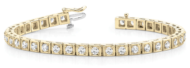 18K Yellow Gold Diamond In-Line Bracelet