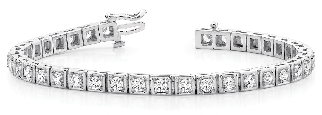 14K White Gold 1ctw Round Diamond Fashion Bracelet