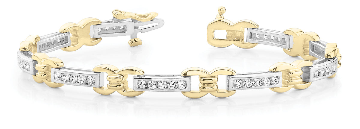 14K Yellow Gold Diamond Tennis Bracelet