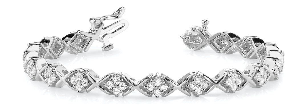 18K White Gold 2.16ctw Diamond Line Bracelet