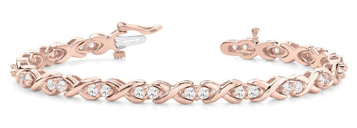 18K Rose Gold 1.70ctw Diamond In-Line Bracelet