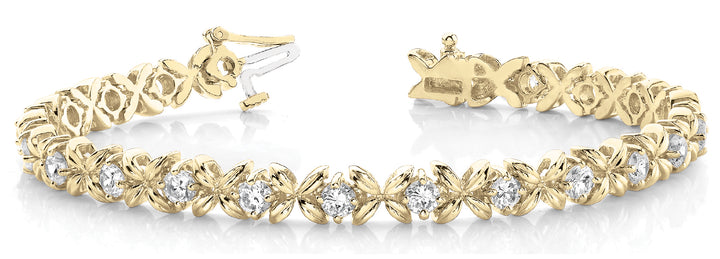 18K Yellow Gold 2ctw Round Diamond Fashion Bracelet