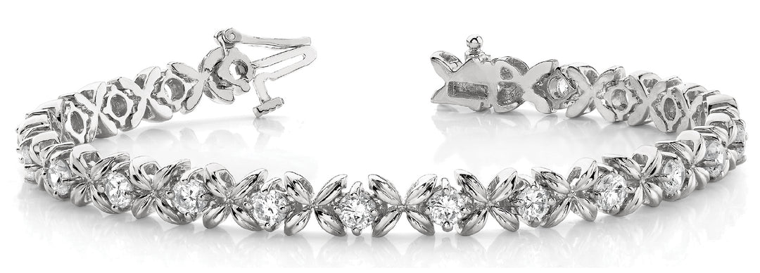 14K White Gold 2ctw Diamond Line Bracelet