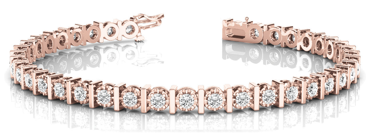 Rose Gold 1/2 CT Diamond Bar Bracelet