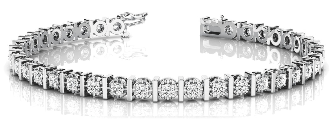 18K White Gold 1/2 CT Diamond Bar Bracelet