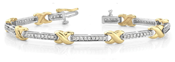 14K Yellow Gold Diamond Fashion Tennis Bracelet