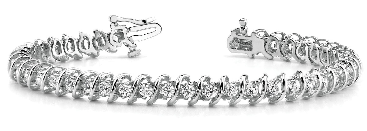 Multi-Diamond Round Link Fashion Bracelet