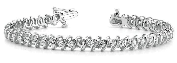 Platinum White Diamond In-Line Fashion Bracelet