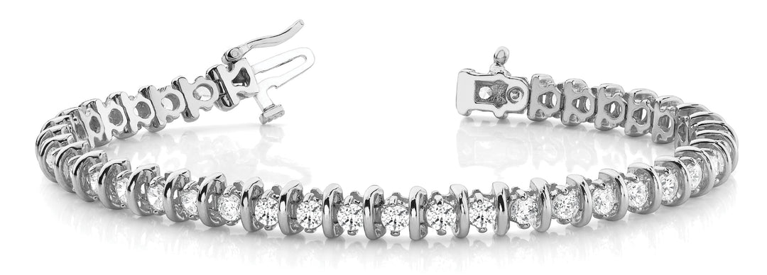 Platinum 1 CT Diamond Bar Link Bracelet