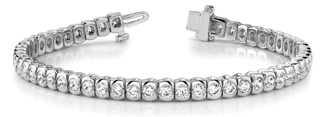 Platinum 3ctw Round Diamond In-Line Bracelet
