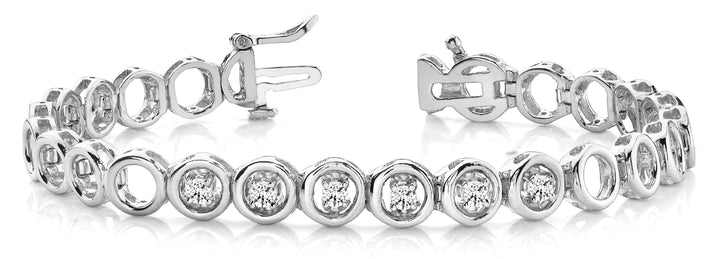Platinum 1/4 ctw Round Diamond In-Line Bracelet