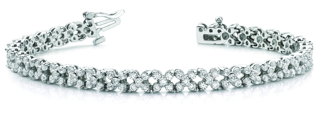 14K White Gold Multi-Diamond Fashion Bracelet