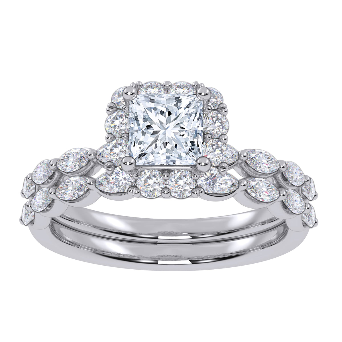10K 1.25CT Certified Lab Grown Diamond Bridal Set