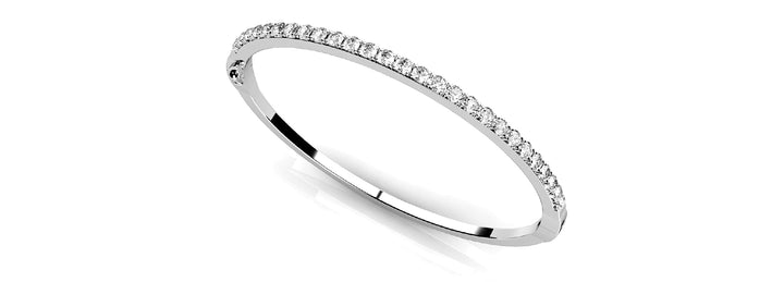 Platinum White Diamond Fashion Bangle Bracelet