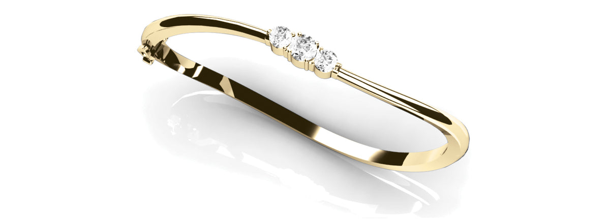 14K Yellow Gold Round Diamond Fashion Bracelet