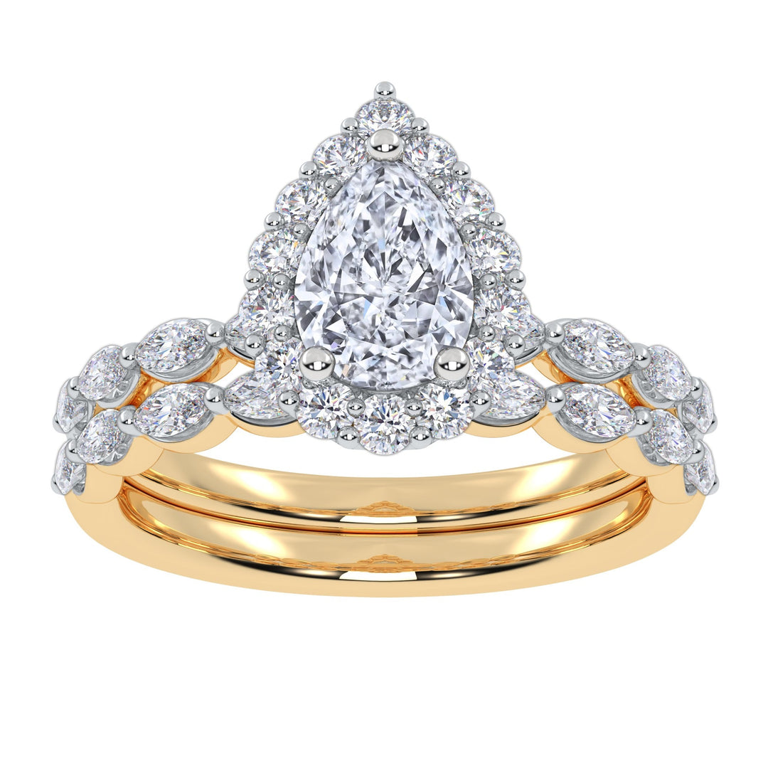 10K 1.25CT Certified Lab Grown Diamond Bridal Set